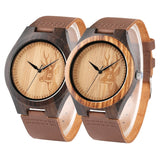 Fashion Leather Strap Wooden Watch