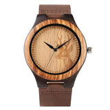 Fashion Leather Strap Wooden Watch