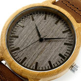 Men Leather Straps Wooden Watch