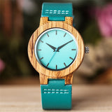 Unique Blue Dial Wood Watch