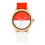 New Fashion Two-color Stitching Candy Color Wooden Watch Silicone Bangle Watch Men's Women's Quartz Wristwatches Relojes Hombre