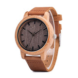 Men Leather Straps Wooden Watch